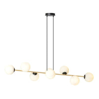 GRAVITY 8-lichts hanglamp - Wit glas - Zwart frame - afbeelding 2