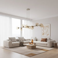 Magnus hanglamp amber glas 8-lichts amber