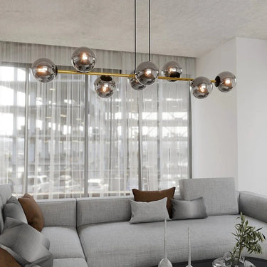 GRAVITY 8-lichts hanglamp - Smoked glas