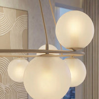 Azura hanglamp opaalwit glas 8-lichts