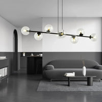 ROSSI 8-lichts hanglamp - Helder glas hanglamp met ronde bol - afbeelding 5