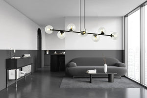 ROSSI 8-lichts hanglamp - Helder glas