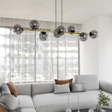 GRAVITY 8-lichts hanglamp - Smoked glas hanglamp met ronde bol - afbeelding 6