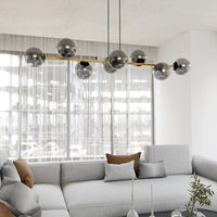 GRAVITY 8-lichts hanglamp - Smoked glas hanglamp met ronde bol - afbeelding 6