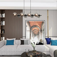 RORY 8-lichts hanglamp - Smoked glas hanglamp met ronde bol - afbeelding 5