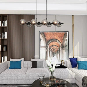 RORY 8-lichts hanglamp - Smoked glas