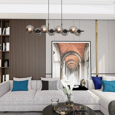 RORY 8-lichts hanglamp - Smoked glas