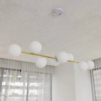 Emibig GRAVITY 8-lichts balkhanglamp – Wit-goud