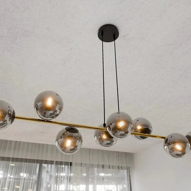 GRAVITY 8-lichts hanglamp - Smoked glas