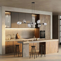 PANDORA 8-lichts hanglamp - Smoked glas hanglamp met ronde bol - afbeelding 9