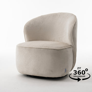 Draaifauteuil Sammy - Stof Loris Crème