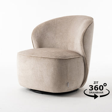 Draaifauteuil Sammy - Stof Loris Beige