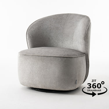 Draaifauteuil Sammy - Stof Loris Grijs