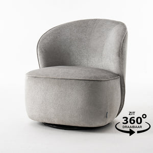 Drehsessel Sammy - Stoff Loris Grau