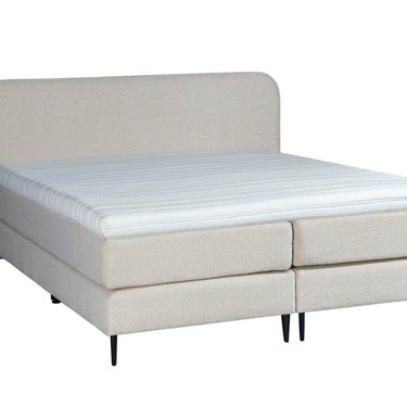 Luxus Bouclé Teddy Boxspring 140×210 cm – Beige