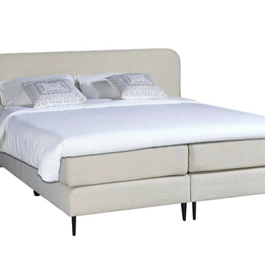 Luxus Bouclé Teddy Boxspring 140×210 cm – Beige