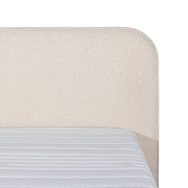 Luxus Bouclé Teddy Boxspring 140×210 cm – Beige