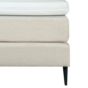 Luxus Bouclé Teddy Boxspring 140×210 cm – Beige