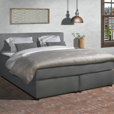 Parga Luxe Boxspringbett in Lederoptik 200×200 Anthrazit