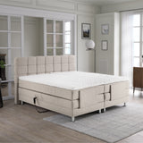 Elektrische Boxspring Arizona Beige – 180x200 cm - geweven stof en metaal - Mooier Thuis