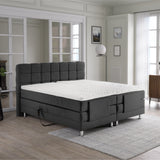 Elektrische Boxspring Arizona Antraciet – 180x200 cm - geweven stof en metaal - Mooier Thuis