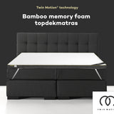 Topdekmatras Twin Motion Bamboe Traagschuim – 80x200 cm - wit - Mooier Thuis