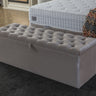 Dekenkist Ashley Beige - velvet en houtmateriaal - Mooier Thuis