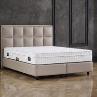 Opbergboxspring Miami Kunstleer Taupe – 160x200 cm