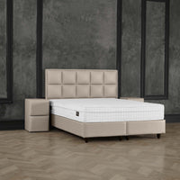 Opbergboxspring Miami Kunstleer Taupe – 180x200 cm