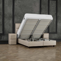 Opbergboxspring Miami Kunstleer Taupe – 180x200 cm