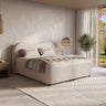 Opbergboxspring Arcus Beige – 140x200 cm - bouclé en metaal - Mooier Thuis