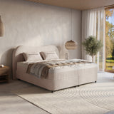 Opbergboxspring Arcus Beige – 180x200 cm - bouclé en metaal - Mooier Thuis