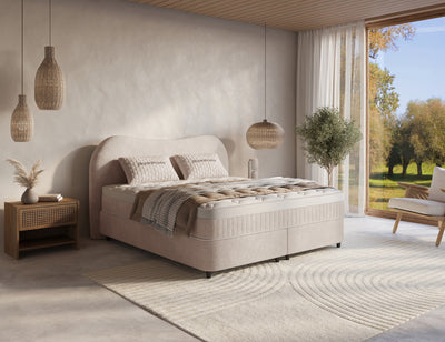 Opbergboxspring Arcus Beige – 180x200 cm