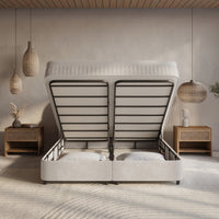 Opbergboxspring Arcus Gebroken Wit – 140x200 cm
