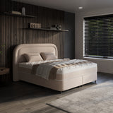 Opbergboxspring Essence Beige – 140x200 cm - bouclé en metaal - Mooier Thuis