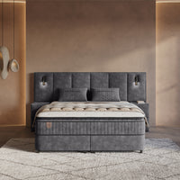Opbergboxspring Cresta XL Antraciet – 160x200 cm – Incl. 2 Nachtkastjes