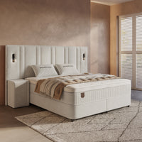 Opbergboxspring Royal XL Beige – 160x200 cm – Incl. 2 Nachtkastjes