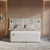 Opbergboxspring Royal XL Beige – 160x200 cm – Incl. 2 Nachtkastjes