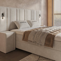 Opbergboxspring Royal XL Beige – 180x200 cm – Incl. 2 Nachtkastjes