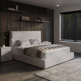 Opbergboxspring Vento Beige – 140x200 cm - chenille en metaal - Mooier Thuis