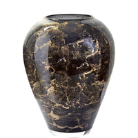Terroso Vaas Zwart-Goud - Marmerglas - 27 cm
