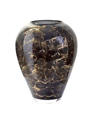 Terroso Vaas Zwart-Goud - Marmerglas - 27 cm