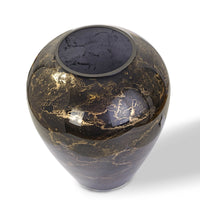 Terroso Vaas Zwart-Goud - Marmerglas - 27 cm
