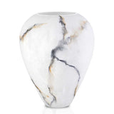 Terroso Vaas Ice - Mat Marmerglas - 33 cm - wit - Mooier Thuis