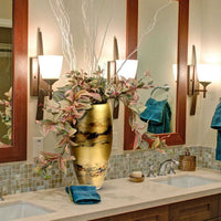 Terroso Vaas Goud - Marmerglas - 38 cm