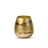 Terroso Vaas Goud - Marmerglas - 21 cm - Ø 19 cm - Mooier Thuis
