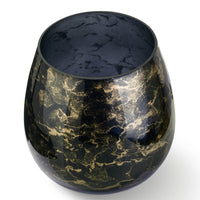 Terroso Vaas Zwart-Goud Breed - Marmerglas - 25 cm
