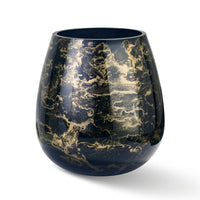 Terroso Vaas Zwart-Goud Breed - Marmerglas - 21 cm