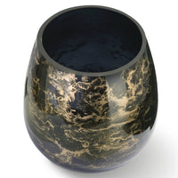Terroso Vaas Zwart-Goud Breed - Marmerglas - 21 cm