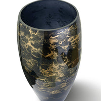 Terroso Vaas Zwart-Goud - Marmerglas - 38 cm